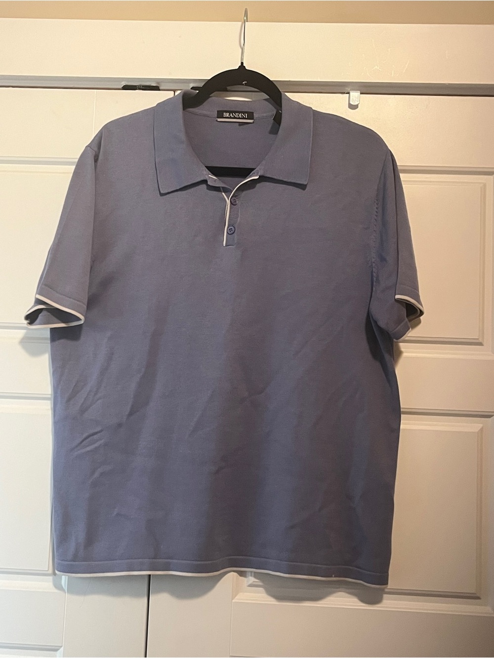 Brandon Men’s Light Blue Polo with White Contrast Trim
